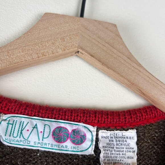 Huk-A-Poo Vintage 70s Acrylic Knit Tie Front Sweater Vest - Picture 3 of 4